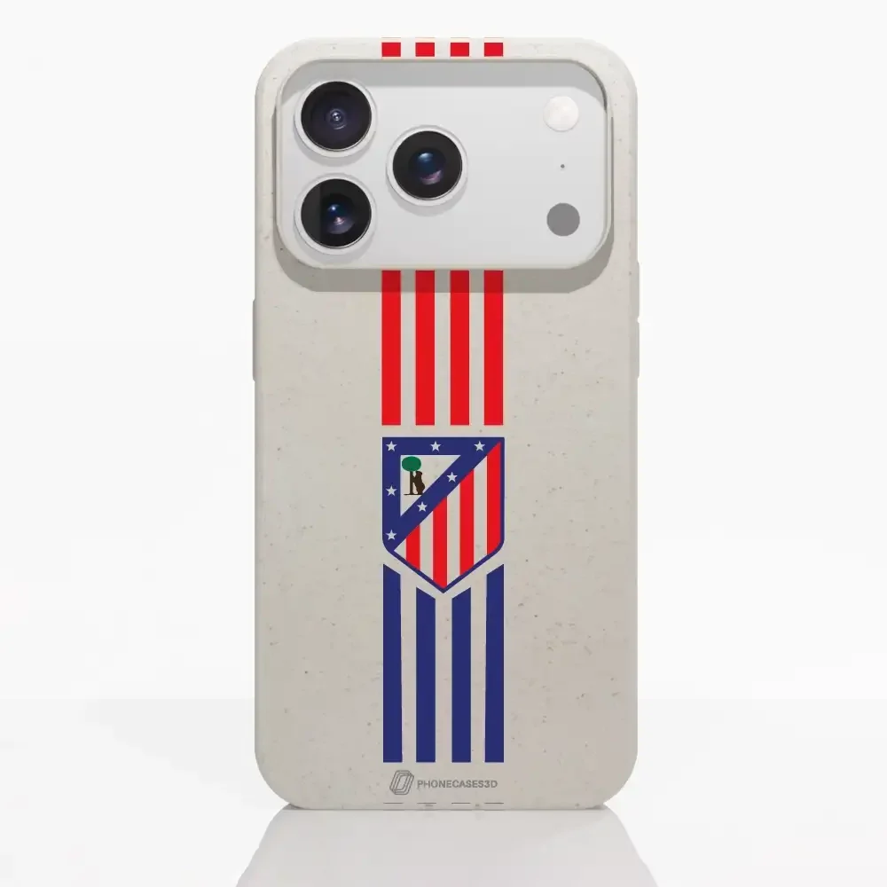 Atletico Madrid Official Compostable Phone Case Stripes Crest - Image 83