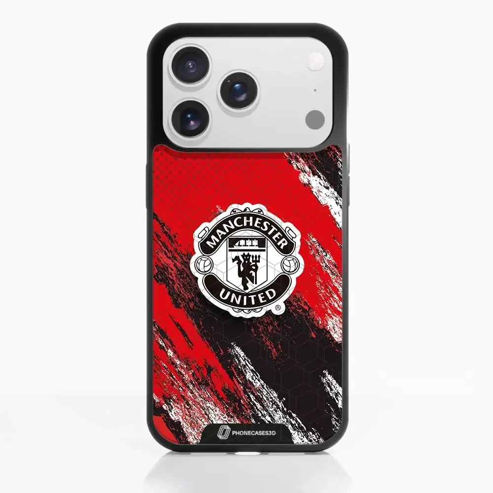 Manchester United Official 3D Phone Case Design black shield - Image 114