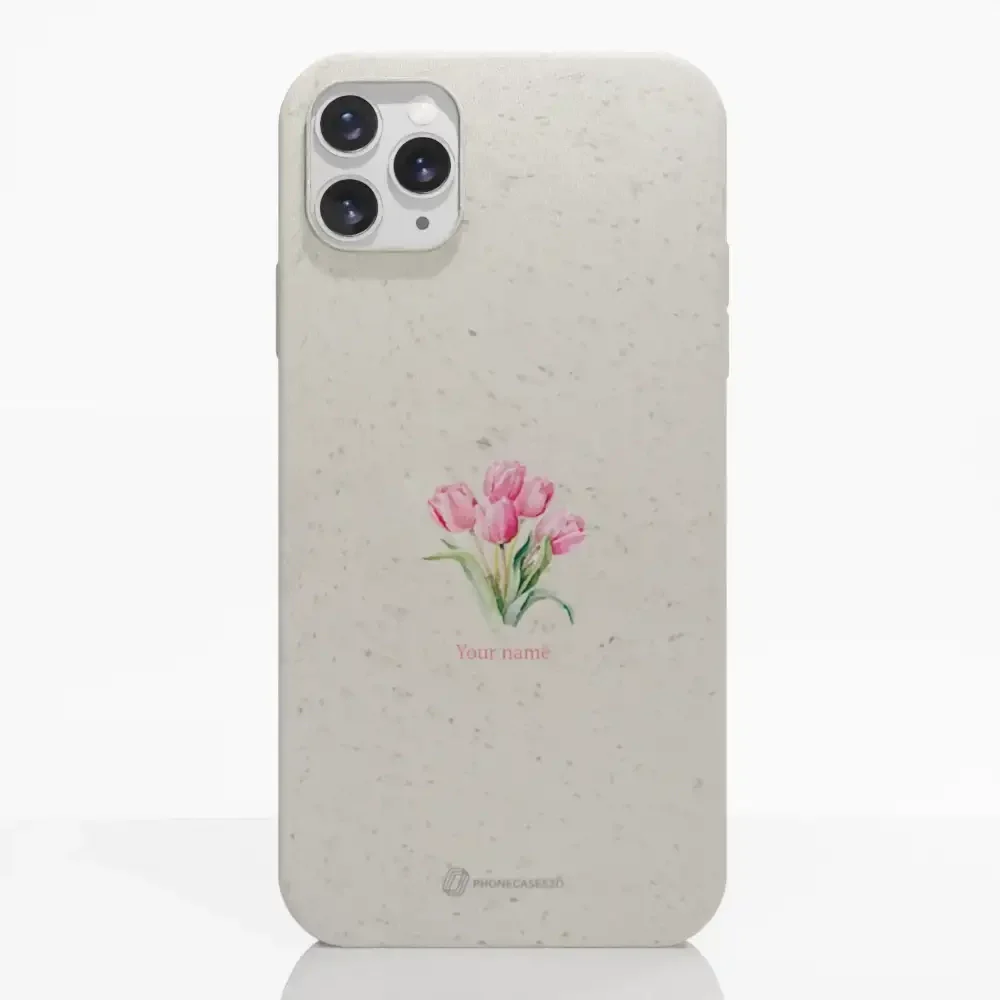 Martine Halvorsen Official Compostable Phone Case Design Tulips + Name - Image 3