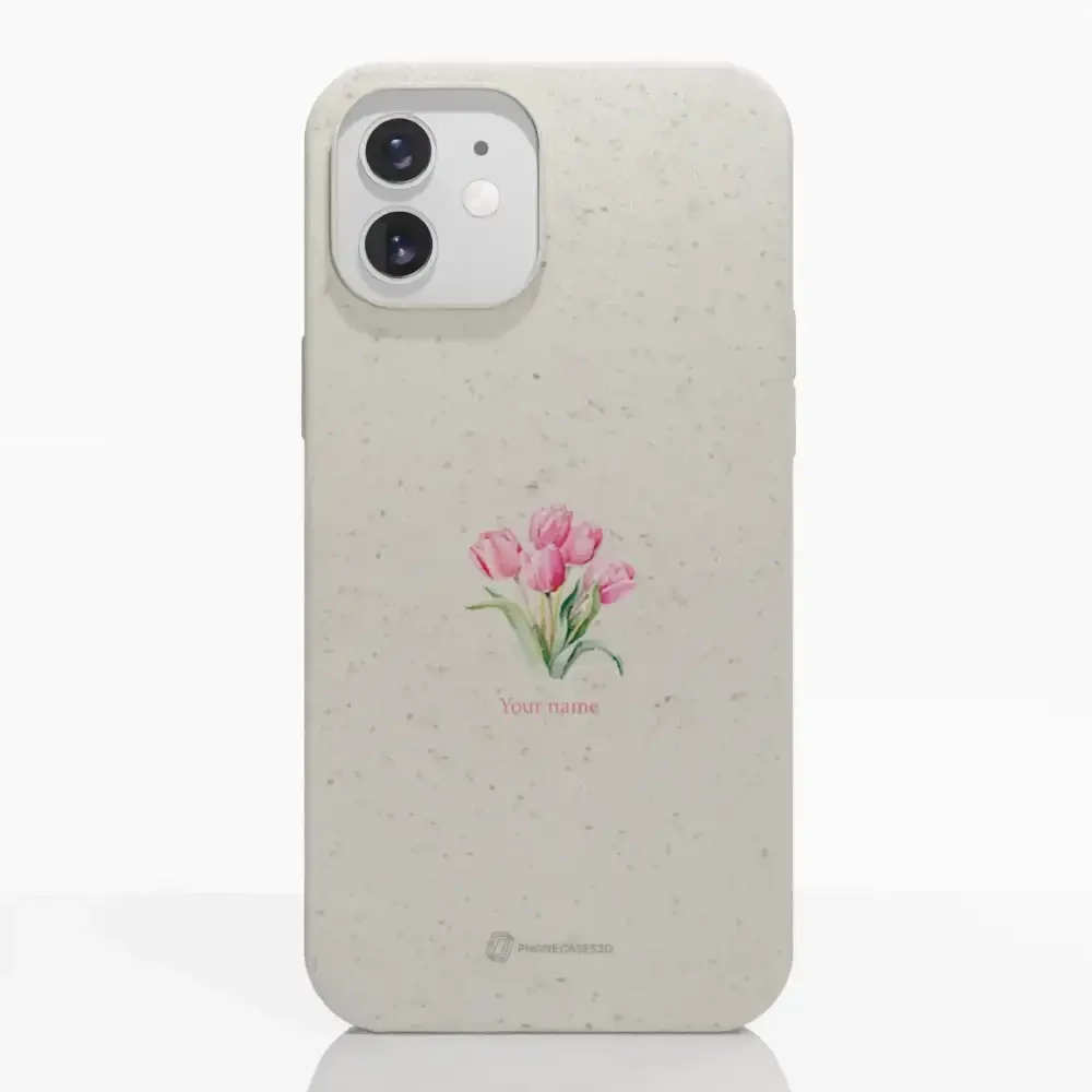 Martine Halvorsen Official Compostable Phone Case Design Tulips + Name - Image 4