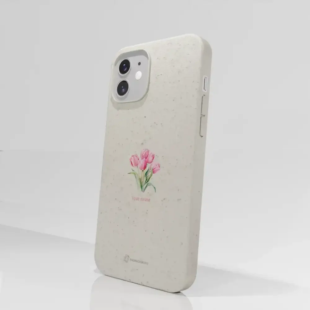 Martine Halvorsen Official Compostable Phone Case Design Tulips + Name - Image 48